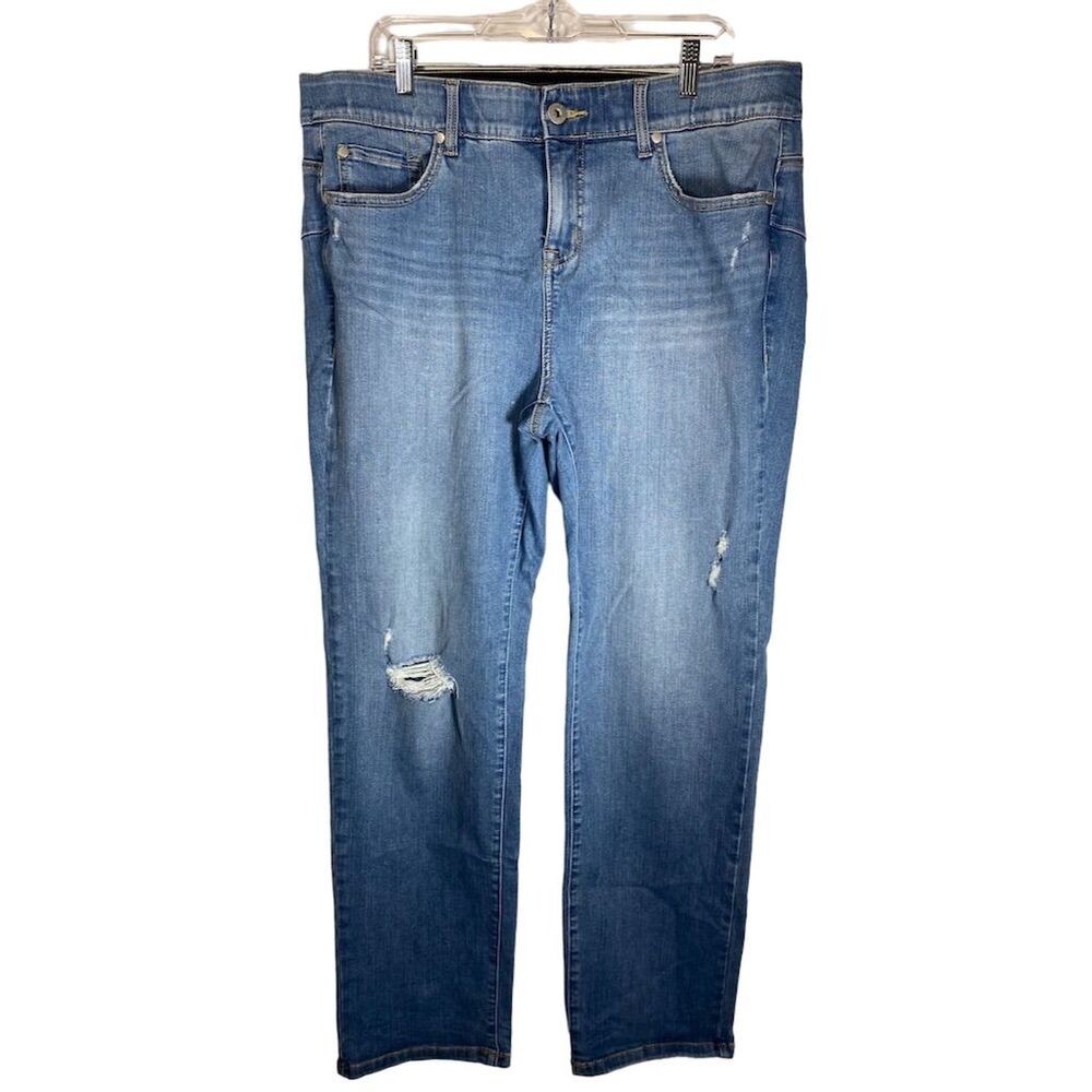 Torrid Women's Size 18 Bombshell Straight Jeans Blue Distressed High Rise
